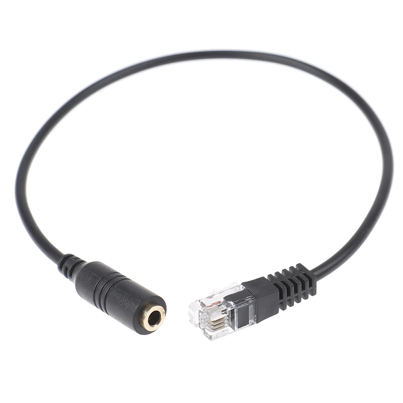 

1 x PC Black 3.5mm Headset Earphone Audio Cable Female to Male RJ9 Jack Adapter Convertor PC Headset Telephone