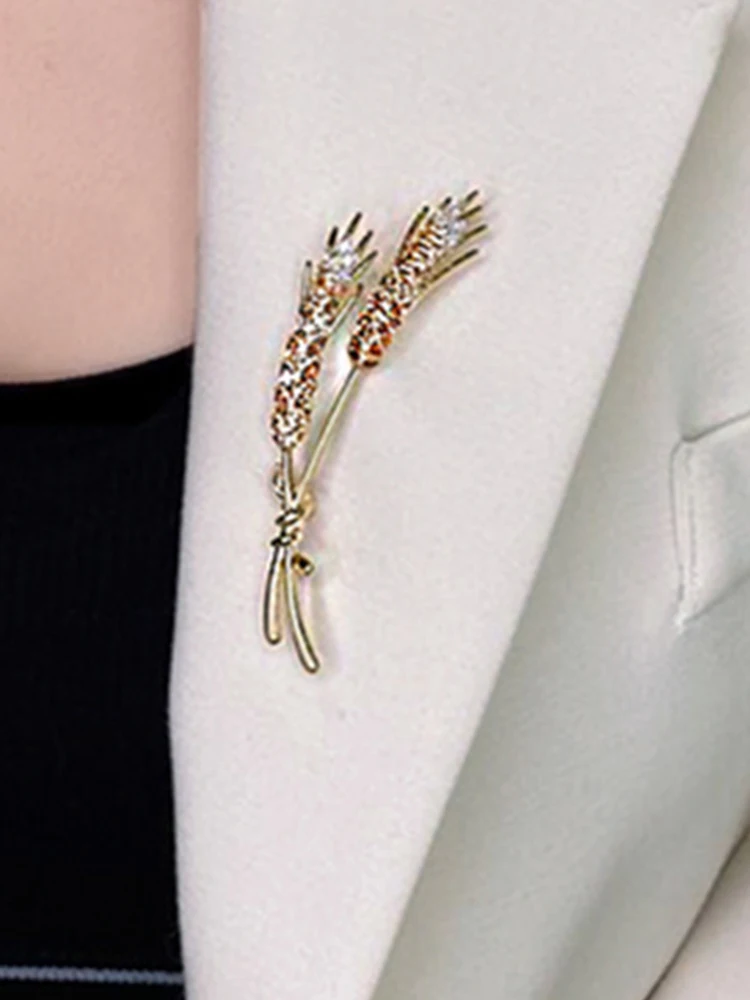 Популярные аксессуары Золотая брошь в виде пшеничных ушей модная женская