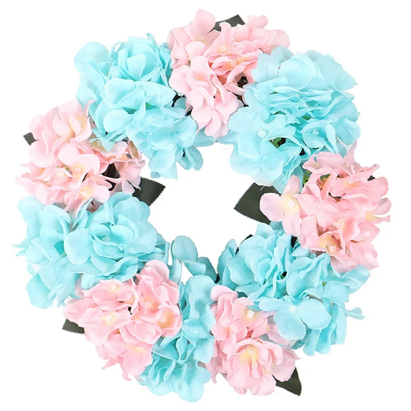 

Artificial Hydrangea Wreath for Front Door Home Garden Farmhouse Wall Window Porch Wedding Party Hanging Decor