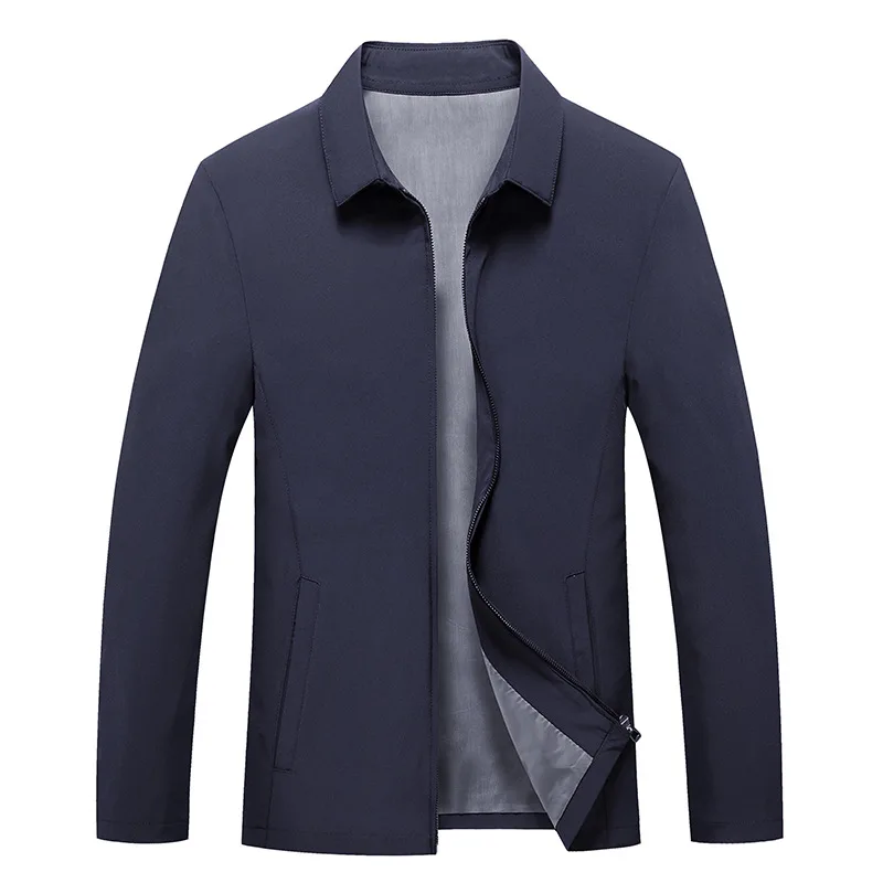 

Men's jacket thin 2020 middle-aged and elderly business Lapel leisure spring and autumn dad middle-aged jacket men's jacket