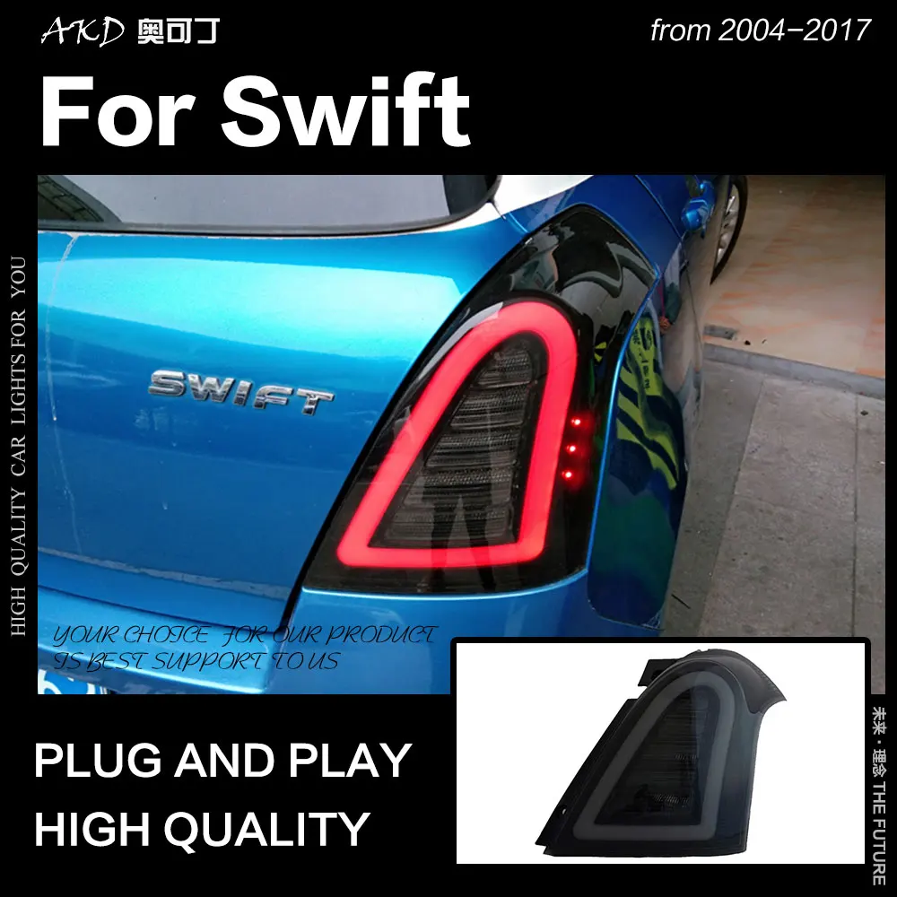 АКД стайлинга автомобилей для Suzuki Swift задних светильник s 2004 2017 светодиодный