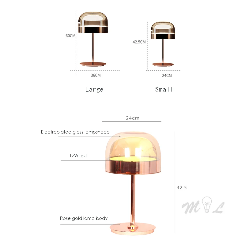 Настольная лампа в скандинавском стиле для спальни настольная с гальваническим