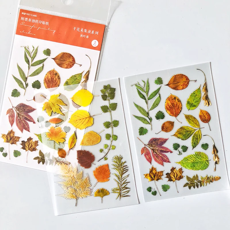 

2 sheets /pack Autumm Falling Leaves Hand Account Scrapbooking Decoration Stickers
