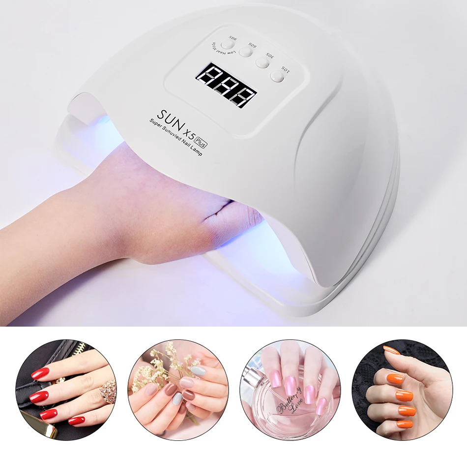 ROHWXY SUN X5 светодиодный Гель-лак для ногтей, Сушилка для ногтей, УФ светодиодный светильник для ногтей, инструмент для отверждения маникюра, автоматический датчик, лампа для ногтей