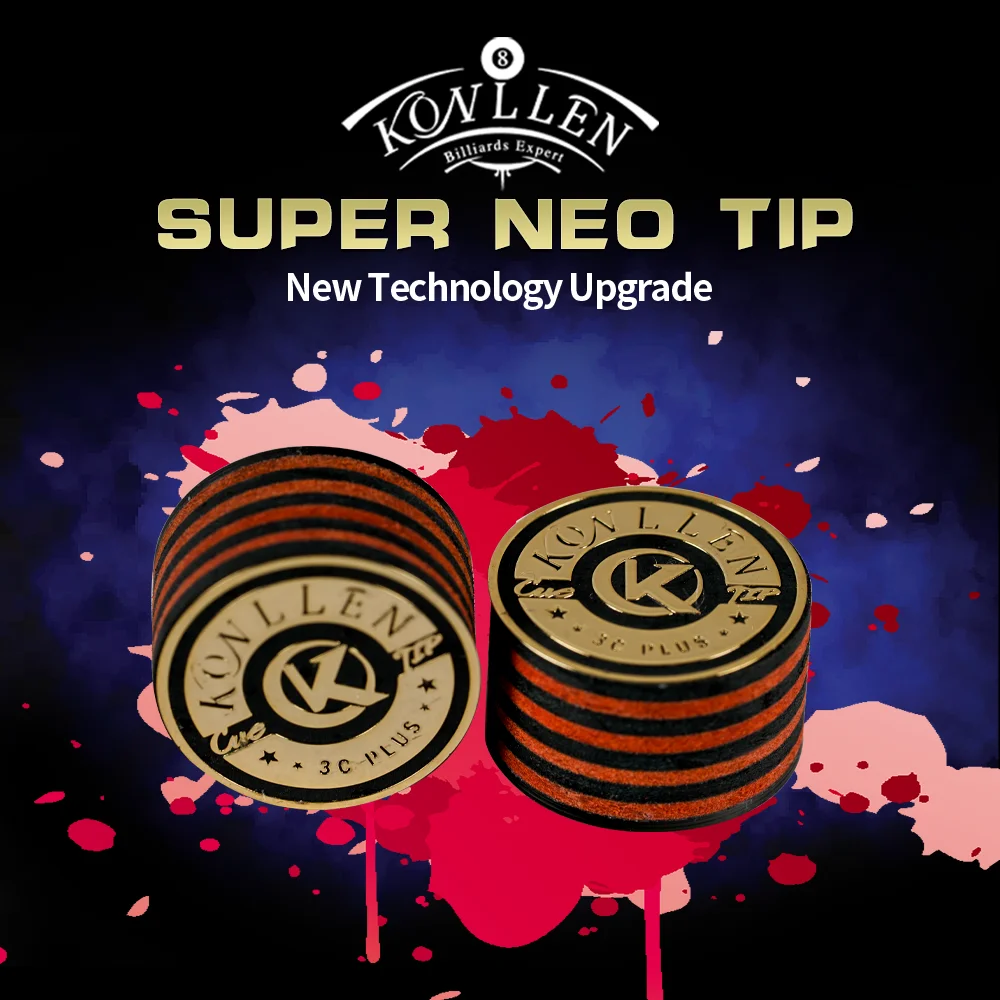 

KONLLEN Super Pool Cue Tip 14mm Professional Cue Stick Tips 8 Layers Elastic Japanese Imported Pigskin MH Billiards Accessories