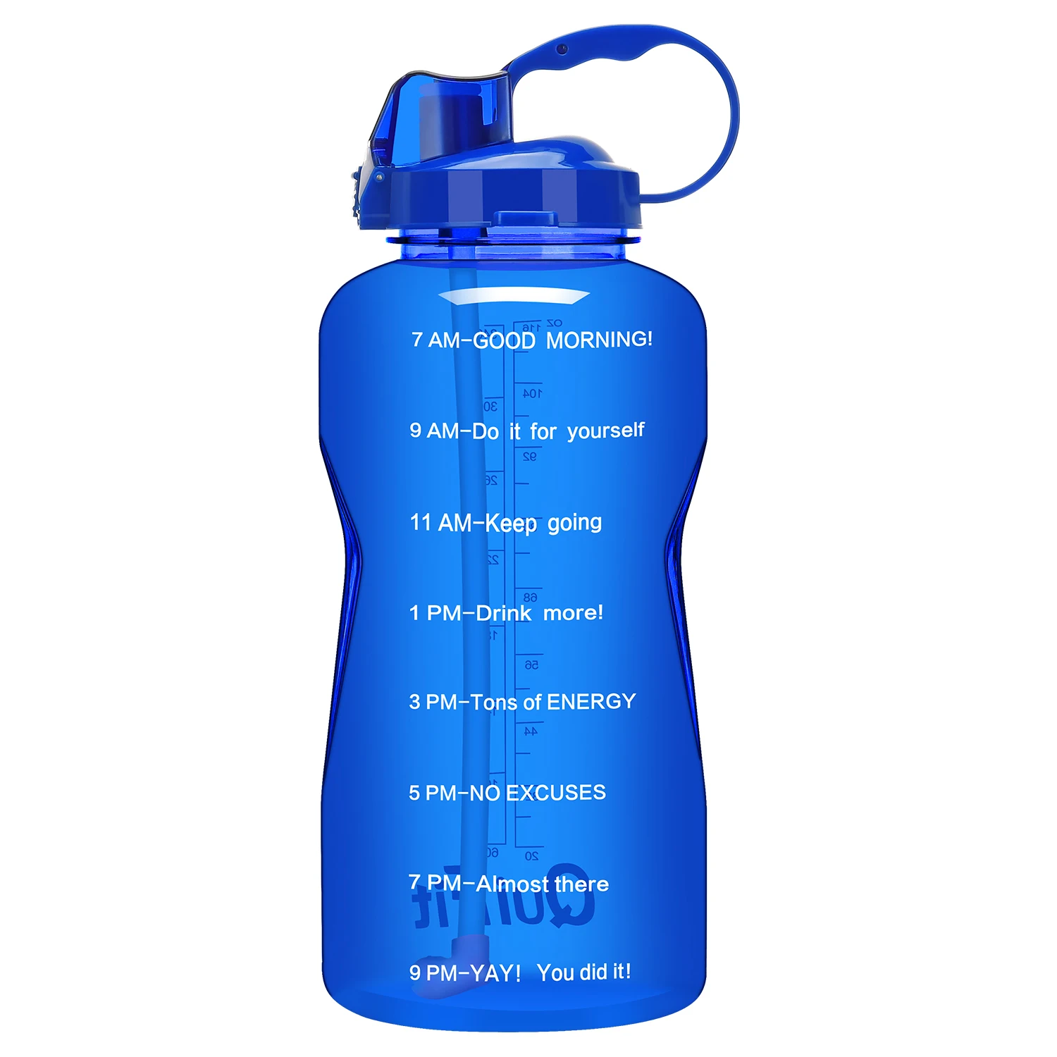 Blue BuildLife Тритан галлон бутылка для воды 128 OZ/64 OZ 3.8L/2L с уникальной шкалой времени/измерения/цели отмечены раз BPA бесплатно Спорт Тренажерный зал - Цвет: Blue