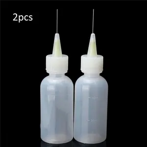 Жидкий флюс для пайки с игольчатым наконечником, 50 мл, 2 шт., диспенсер для масла алохол, пластиковая пустая бутылка для дозатора, канифольный припой, флюс-паста