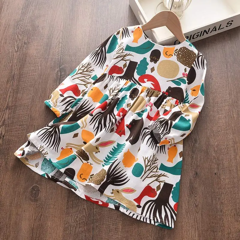 Платье для девочки Bear Leader осенне-зимнее Модное детское платье с длинным рукавом и