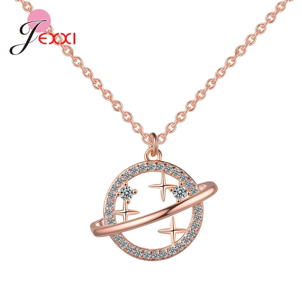 

Luxury 925 Sterling Silver Rose Gold Color Pearl Pendant Necklaces For Women Elegant Zircon Clavicle Birthday Gift Fine Jewelry