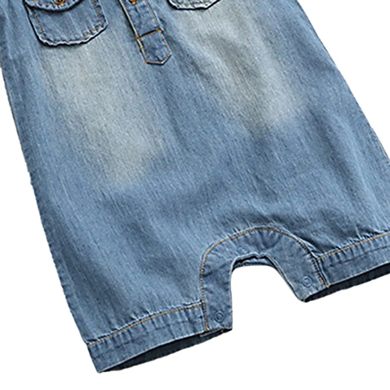 Модные летние комбинезоны для маленьких мальчиков и девочек Джинсовая одежда