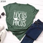 Женская футболка JCGO, хлопковая летняя футболка размера плюс 5XL с коротким рукавом и буквенным принтом на Хэллоуин, Женская Повседневная футболка большого размера