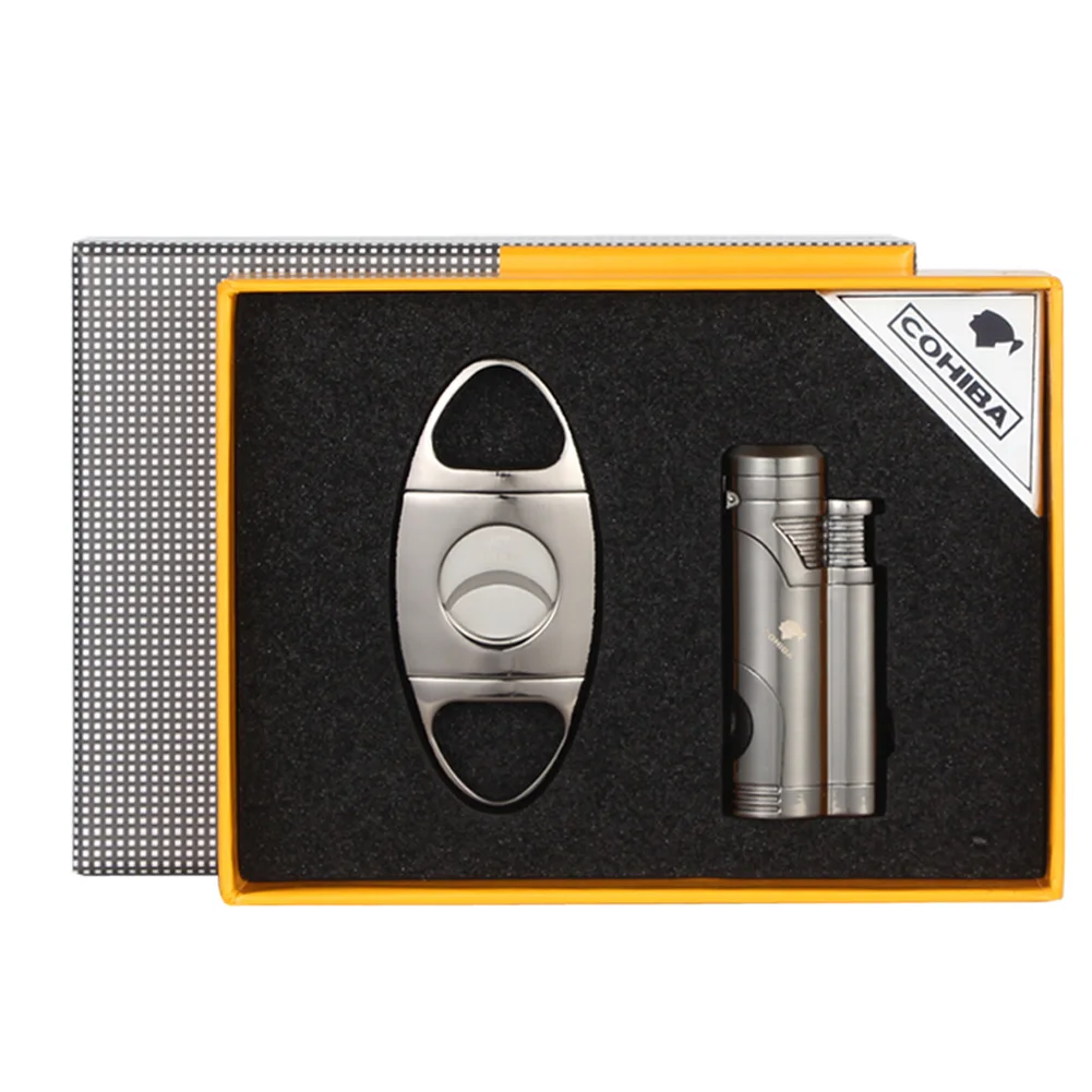 COHIBA зажигалка для сигар набор аксессуаров металлическая ветрозащитная