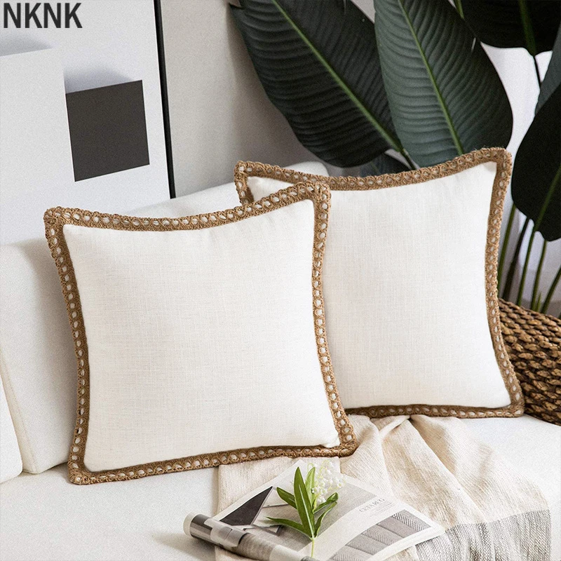 

Luxury Pillowcase Solid Color Sofa Linen Throw Cushion Cover for Living Room Pillow Case Car Seat Chair Decor 45x45/50x50cm