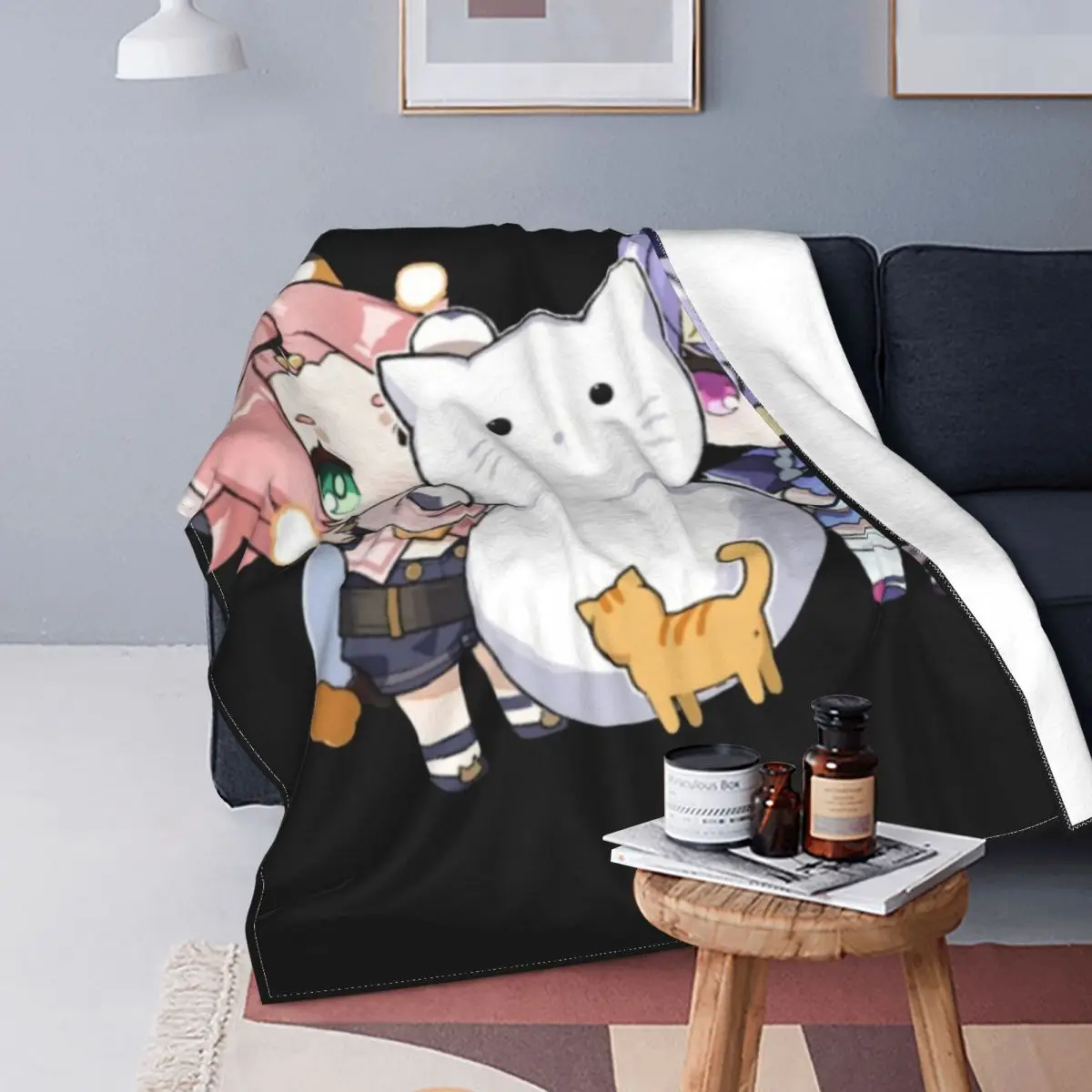 Chibi Diona Qiqi Genshin одеяло Приключения ПК игра автомобиль супер мягкое модное