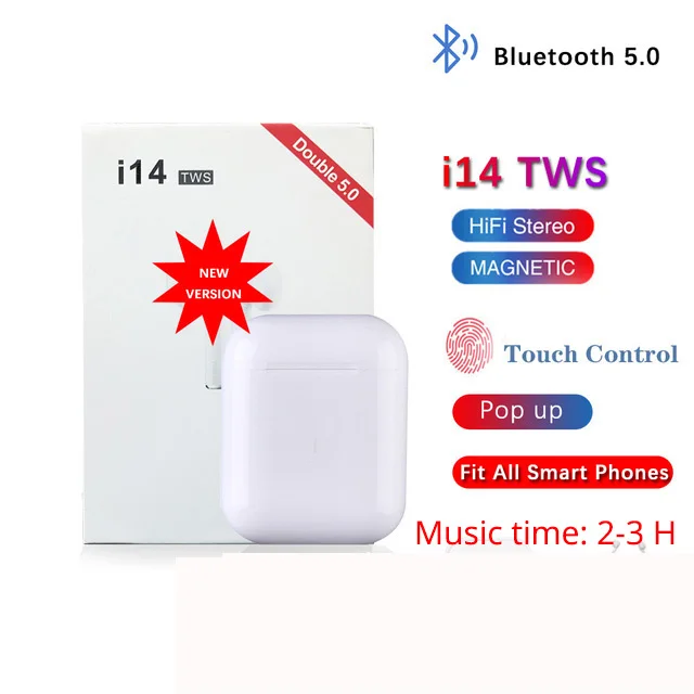 i14 Earphones I14 TWS, беспроводные наушники, Hifi, Bluetooth 5,0, наушники, игровая гарнитура, шумоподавление, свободные руки, наушники, Micro pk, i30, TWS, i7, i7s - Цвет: i14 Earphones