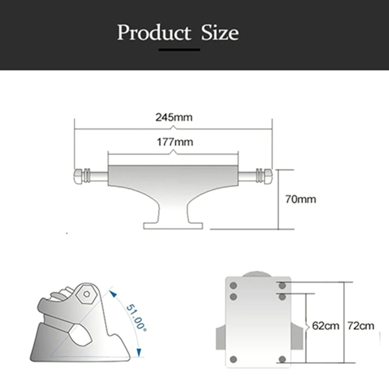 Комплект колес для лонгборда грузовика 7 дюймов 4 шт. колеса из пу 8 подшипник T