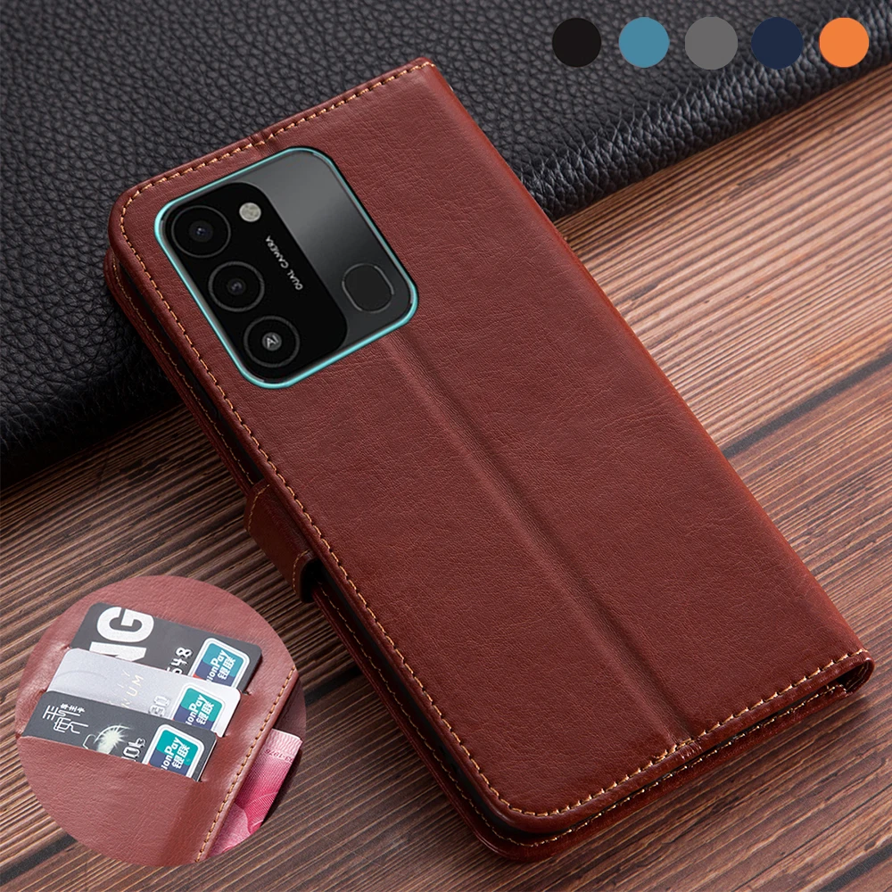 Роскошный кожаный флип-чехол в стиле книги для Tecno Spark Go 2022 бумажник держатель