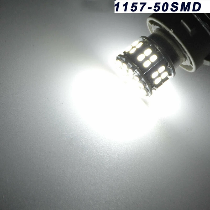 2 шт. 6000K Белый 1157 50SMD задние тормоза светодиодный светильник s лампы 12V с поворота