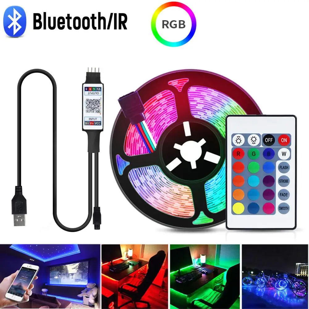 Bluetooth неоновый светильник USB 5V полоса RGB с регулируемой яркостью для спальни дома