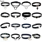 В стиле Харадзюку; Колье-чокер пикантные ключ-сердце, замок заклепках ботинки черного цвета ботинки в готическом стиле с круглым панк Чокеры в готическом стиле, колье для женщин, изготовлено вручную в стиле хип-хоп бондаж