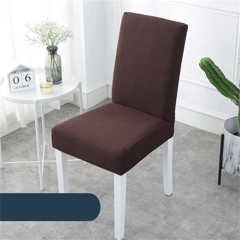 

Polar Fleece Thicken Waterproof Chair Cover European Non-Slip Chair Covers Anti-Dirty Simple Solid Color Plaid Elastic Slipcover