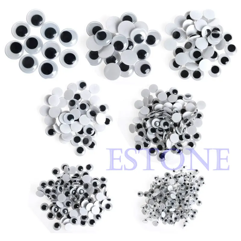 

520PCS 6-20mm Wiggly Wobbly Googly Eyes Self-adhesive Scrapbooking Crafts Teddy bear eyes plush toy eyes cat eyes puppy eyes