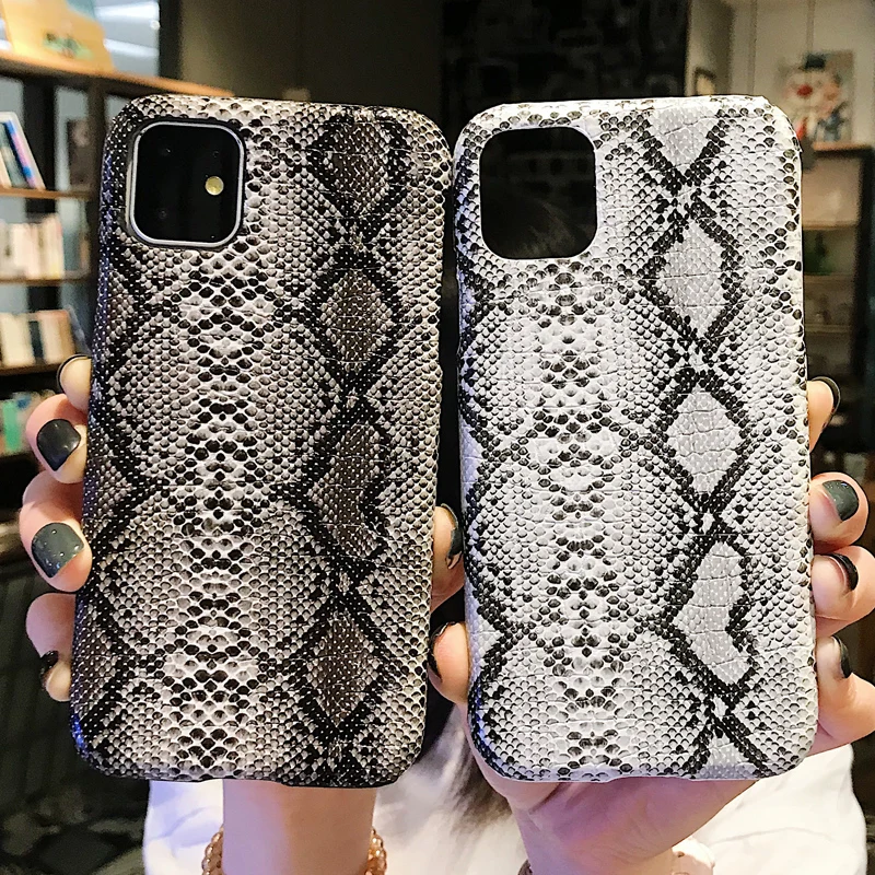 Модный кожаный чехол со змеиным узором для телефона iPhone 12 6 S 7 8 Plus X XR XS Max 11 Pro