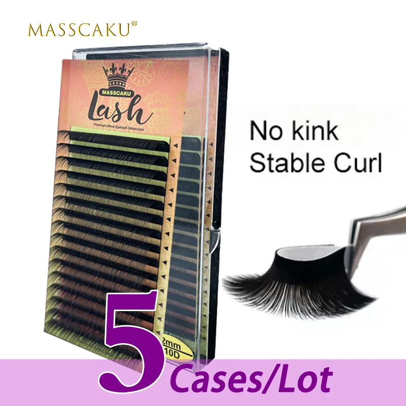 

5case/lot Fast delivery 8-16mm matte soft volume lashes extensions private label silk mink individual lashes extension for salon