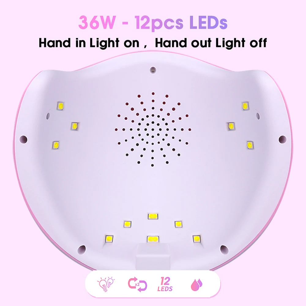 УФ лампа для сушки гель лака ногтей 36 Вт 12 светодиодов|Сушилки ногтей| |