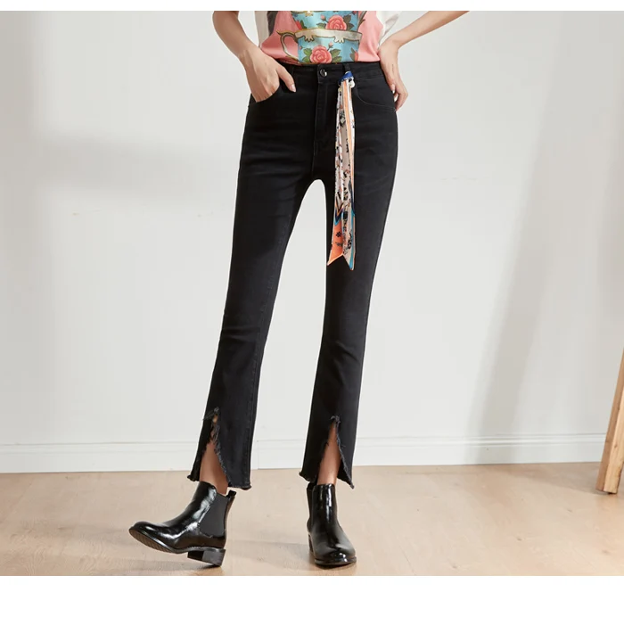 Женские классические джинсы LEIJIJEANS, узкие джинсы с лентой на поясе, новая модель большого размера для отдыха