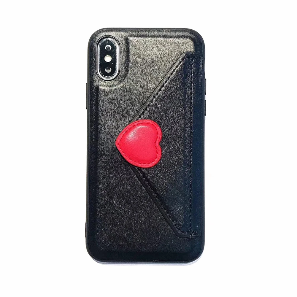 Card Slot Wallet Phone Case For iPhone 11 Pro XS MAX XR X Lovely Heart Pattern Soft TPU Back Cover 6 6S 7 8 Plus Capa |