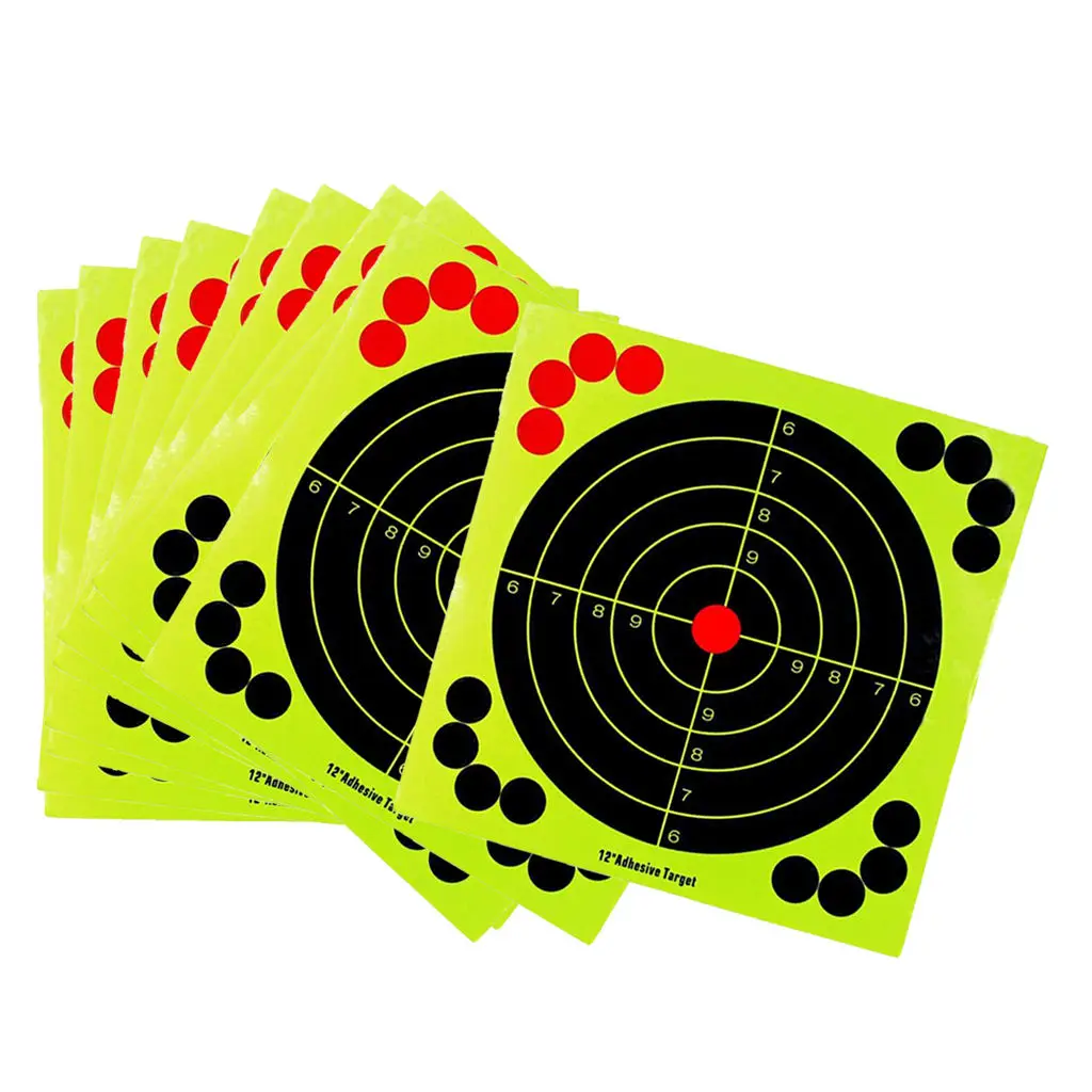 

10 Lot 12inch Shooting Targets Target Sticker Splatter Fluorescent