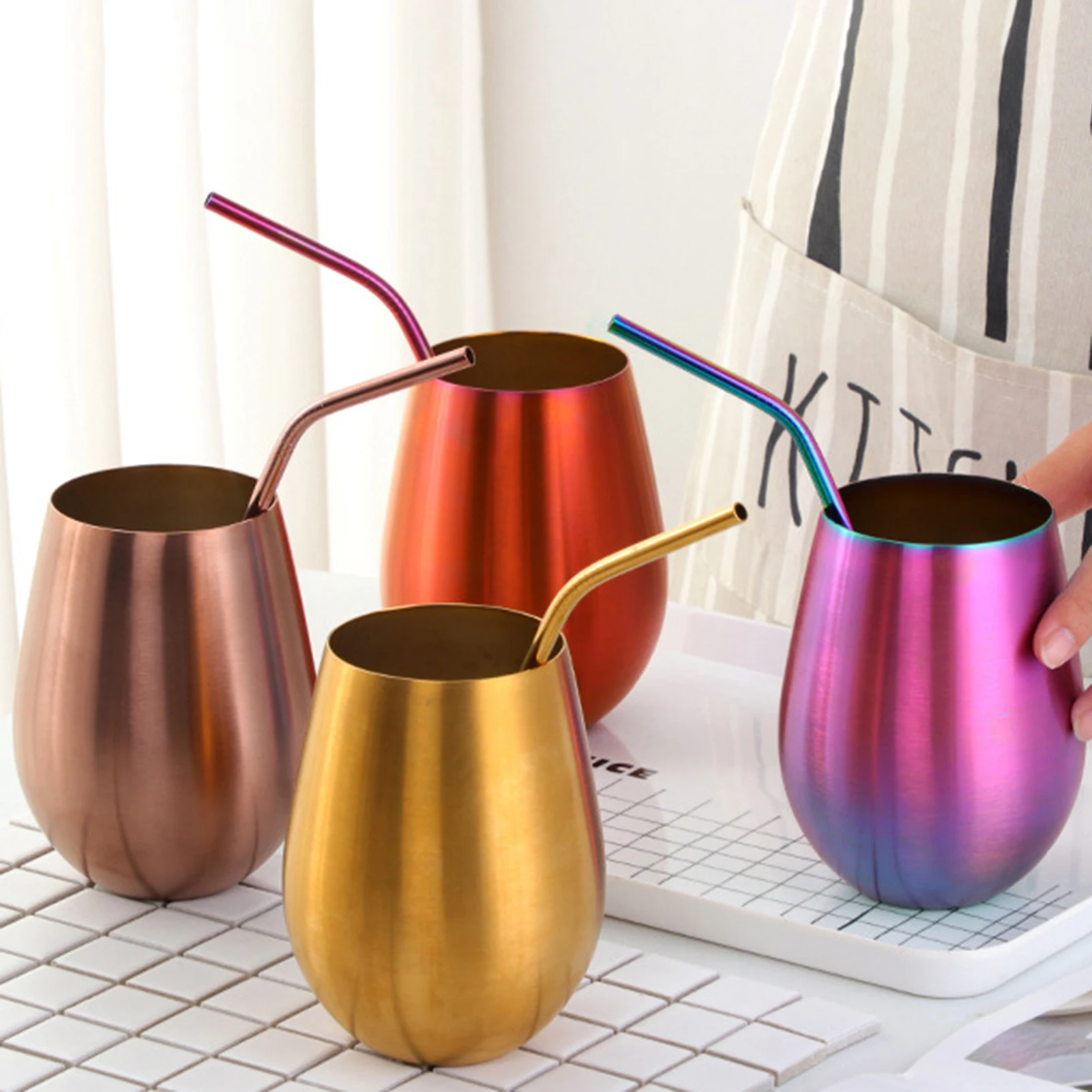 304 нержавеющая сталь бокалы для вина кофе напиток пивная посуда чашка воды сок