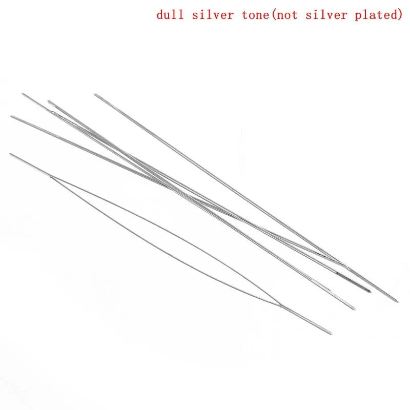 5 шт. бисер иглы 0 3 мм Threading String/шнур булавки серебристого тона рукоделие