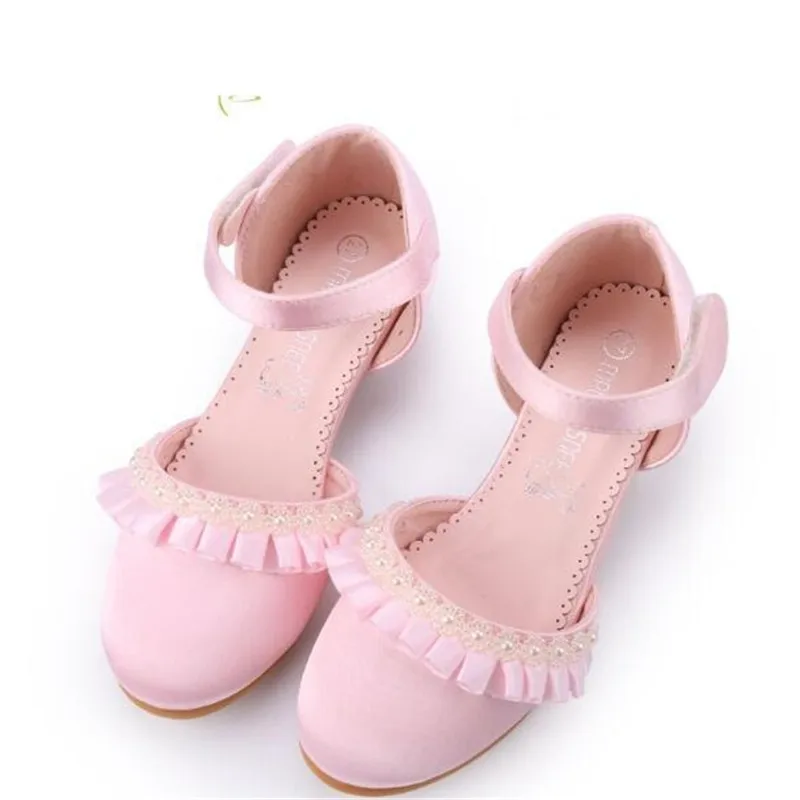 

New Summer High Heels Dress Shoes Children Girls Party Performance Princess Dance Shoes Baby Student Kids Sadals 02