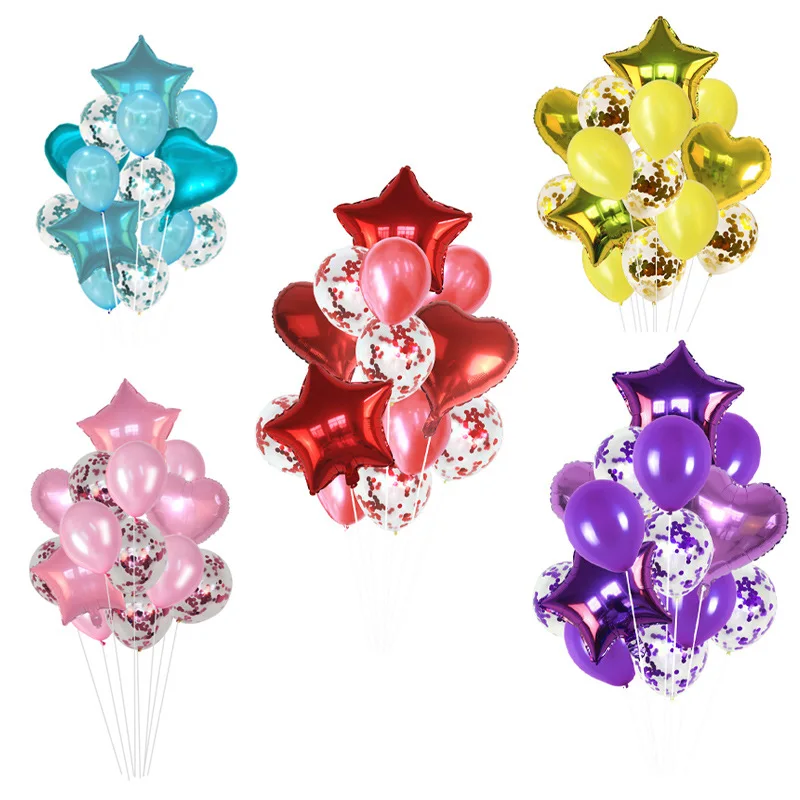 Воздушные шары с металлическими конфетти 14 шт./лот | Дом и сад