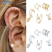 beaudemo clip on earrings 5 sets suit hooping ear cuff korean earrings clip earrings