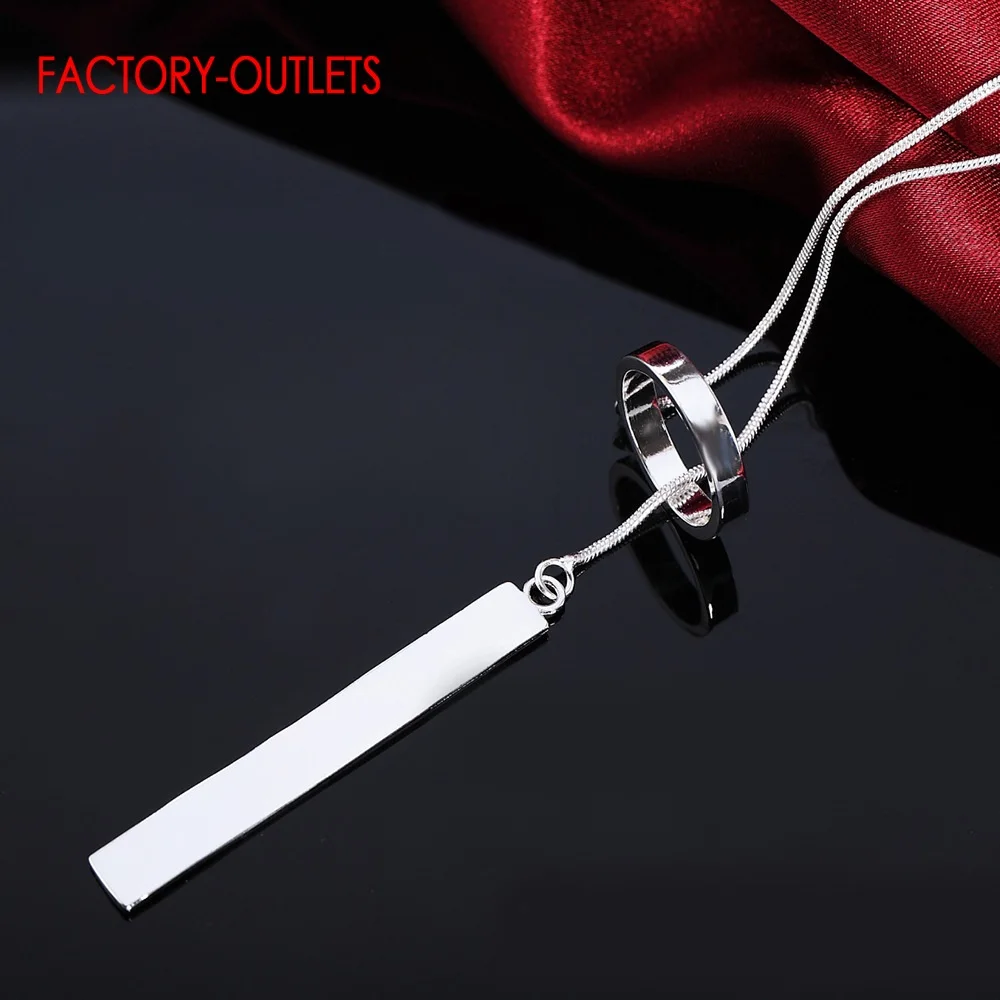 

Geometric Elements Pendant Necklace For Women Genuine 925 Sterling Silver Chain Necklaces Jewelry Fashion Female Bijoux