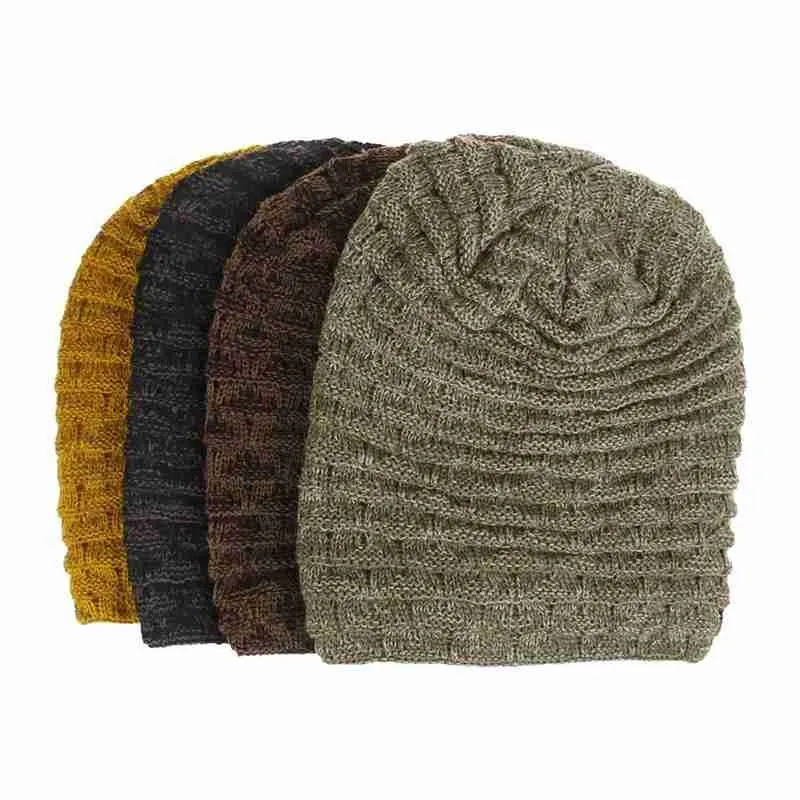 

Fashion Casual Hat Warm Female Soft Thicken Hedging Cap New Winter Color Wool Knit Beanie Women Slouchy Bonnet Ski