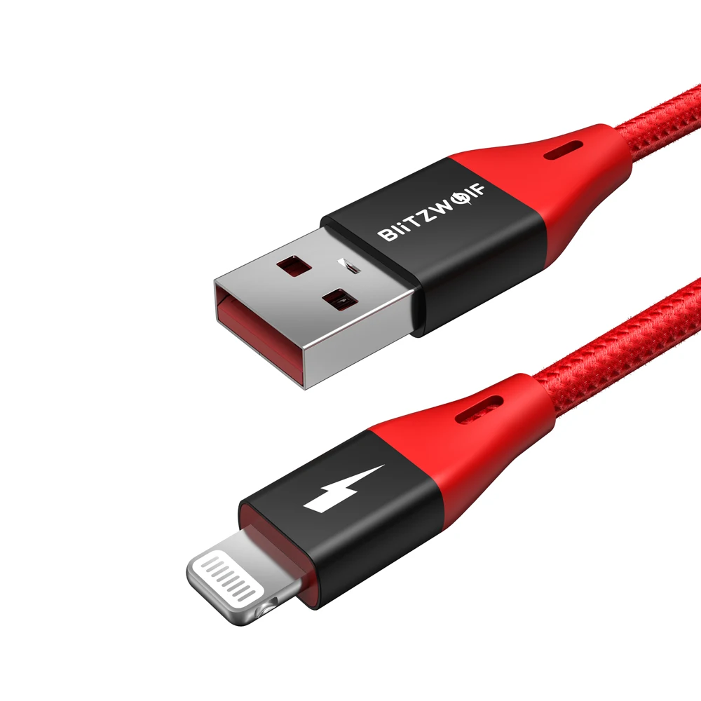 Кабель для передачи данных BlitzWolf BW-MF10 Pro 2.4A Lightning/USB 1 8 м/6 футов сертифицированный MFi