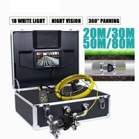 360 Rotation Pipeline Endoscope Pipe Inspection System 18 White Lights Drain Sewer  Pipe Inspection Camera Pipeline Camera
