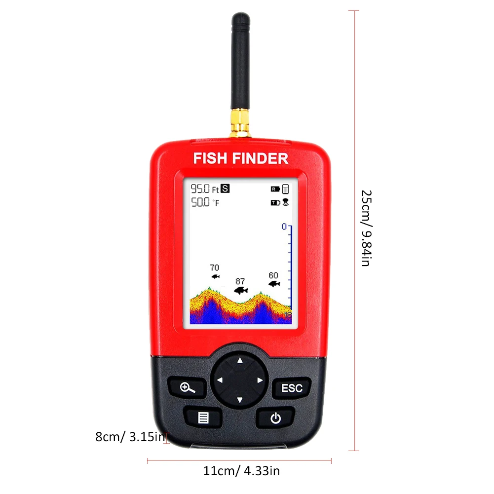 

Wireless Color Screen Charging Lattice Fish Detector Handheld LCD Display Underwater Fish Finder For Ice Lake Sea Night Fishing