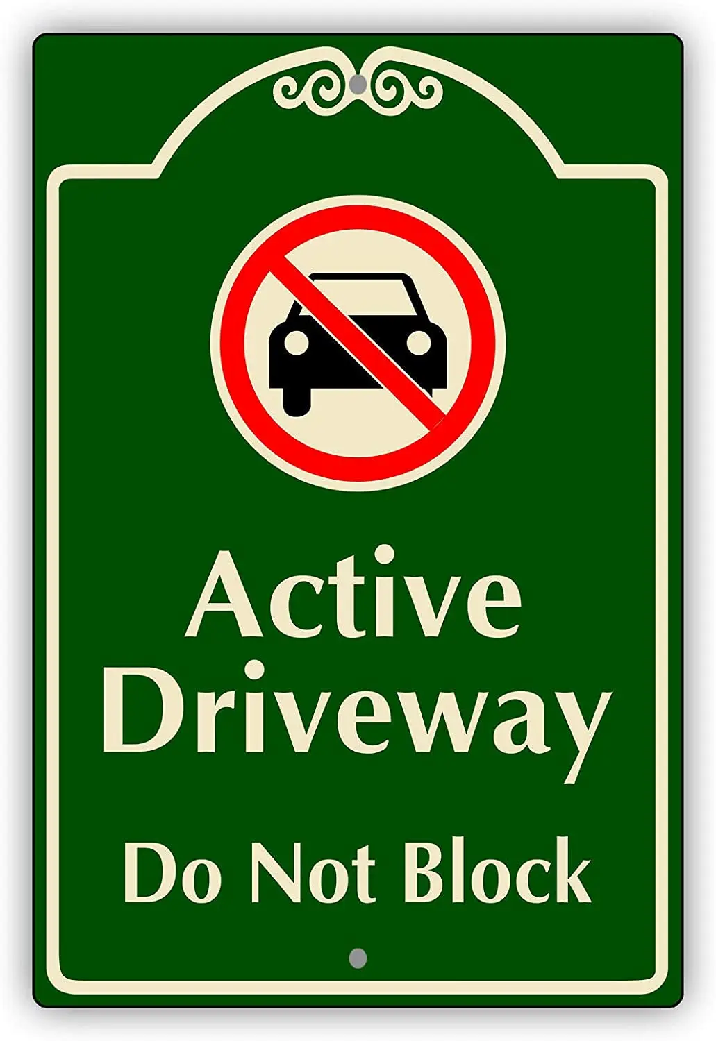 

Active Driveway Do Not Block Unique Decor Notice Novelty Aluminum Metal Sign 12"x8"