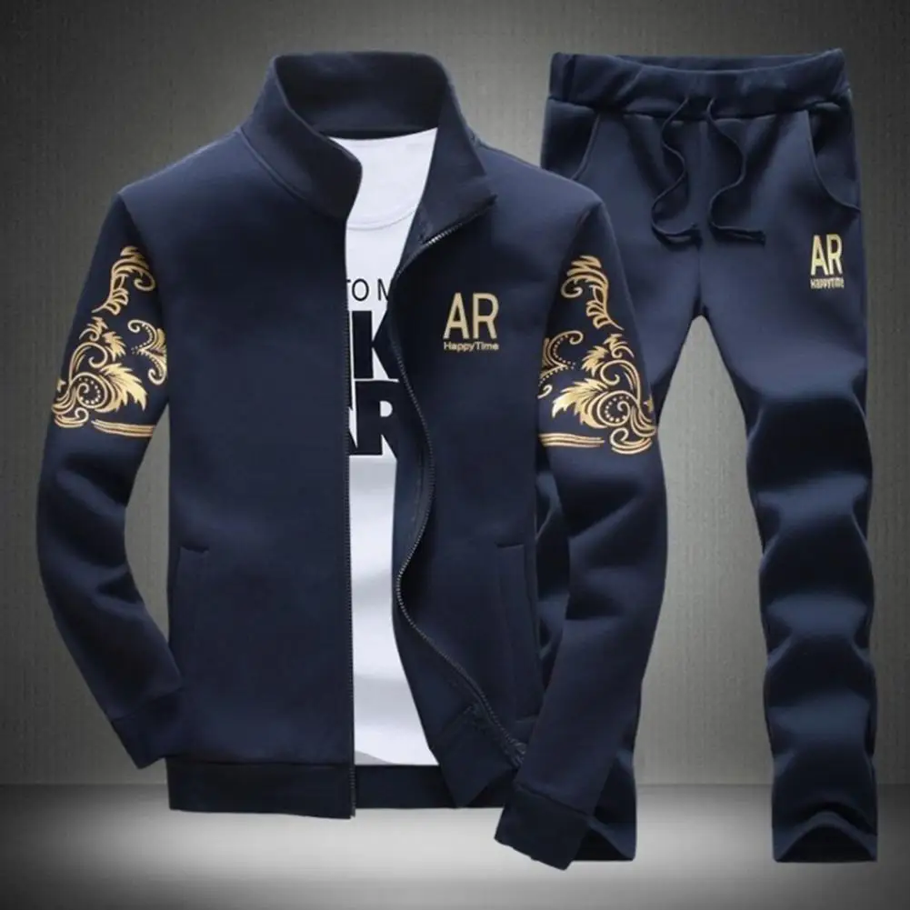 

Мужской облегающий свитшот с воротником-стойкой