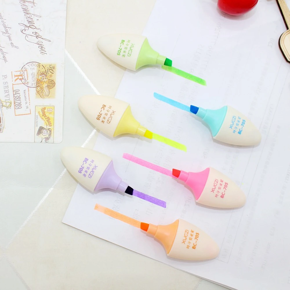 6 шт./компл. лист мини маркер ручка кавайные ручки канцелярских принадлежностей