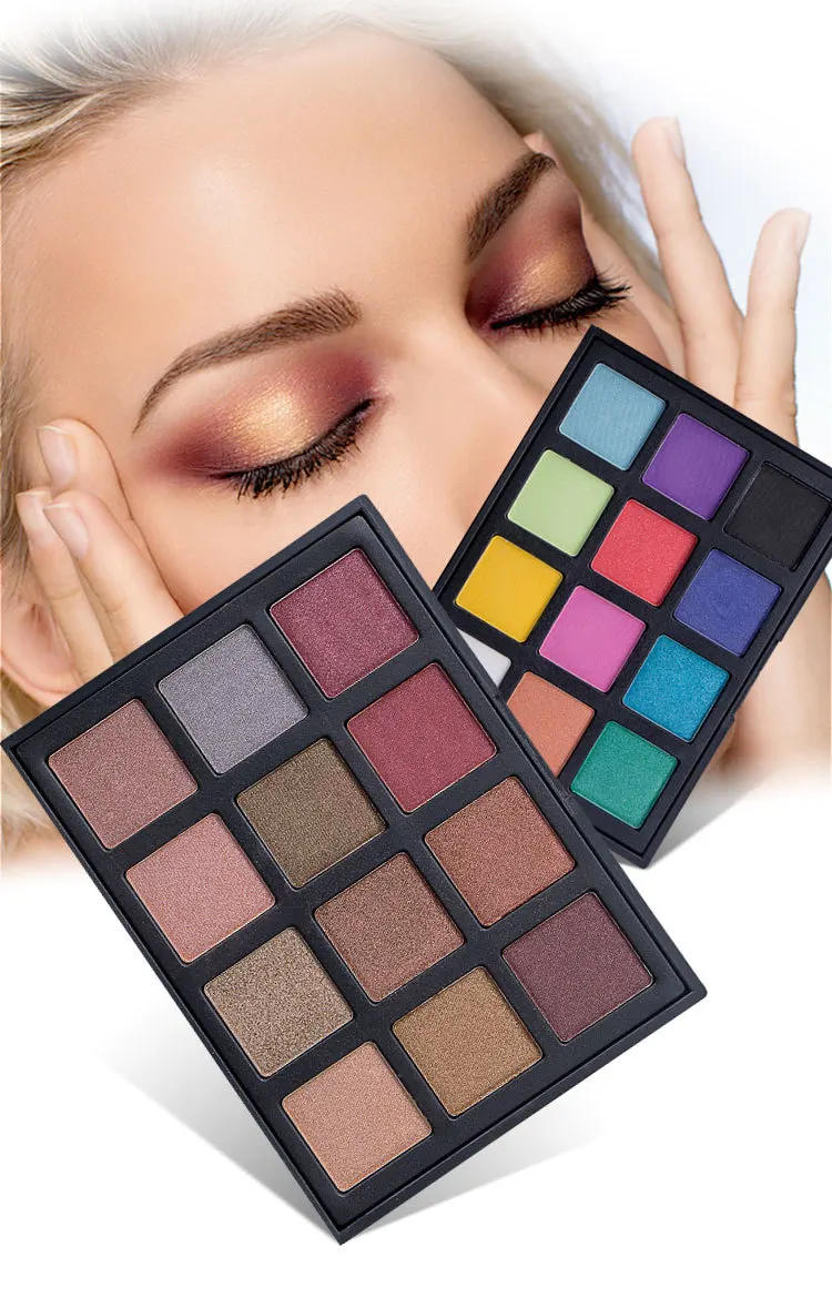 Палетка теней для век 12 цветов мерцающие натуральные Сияющие тени Косметика