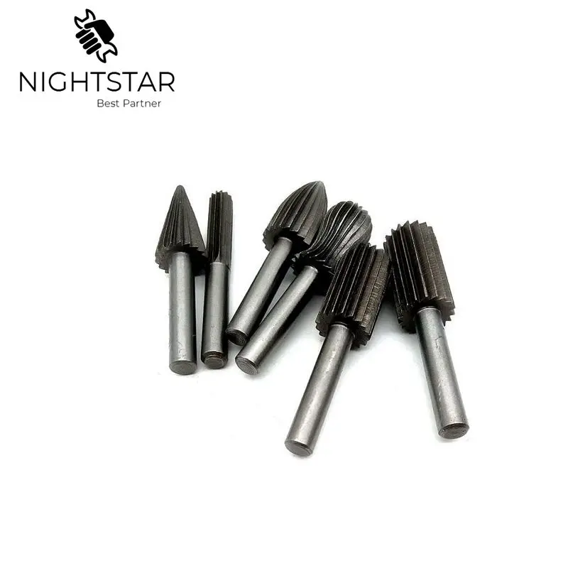 6 шт. твердосплавный резец роторный заусенец набор гравировальных бит с ЧПУ файл