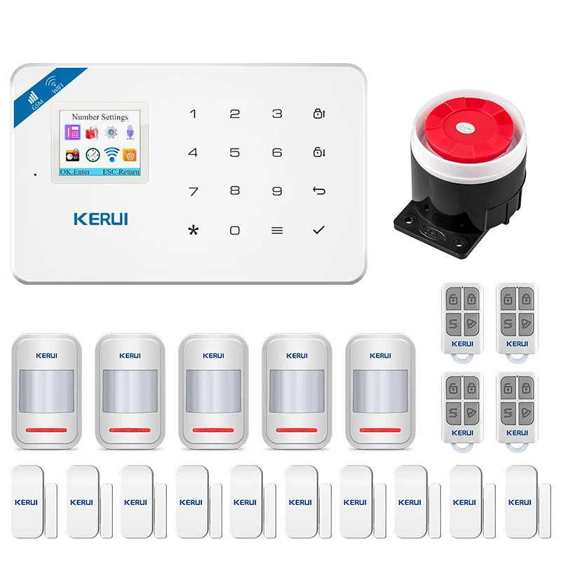 

W18 WIFI GSM Security Alarm System Full Touch Keyboard APP Remote Control Home Security Anti-theft Motion Alarm System