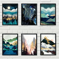 modern abstract mountain sunset landscape 5d diy poured glue diamond painting kits scalloped edge natural landscape nordic decor
