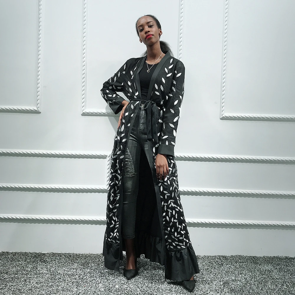 Кафтан Дубай Абая хиджаб мусульманский платье кимоно кардиган для женщин халат